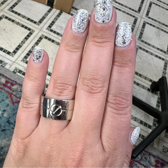 Rare Cartier Love 18 Carat White Gold Wide Band Ring - Picture 6 of 12